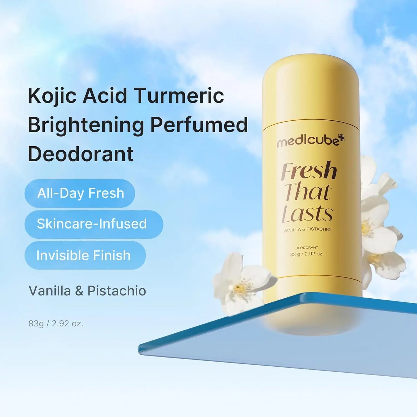 Aluminum-free vanilla pistachio deodorant, 83 g stick